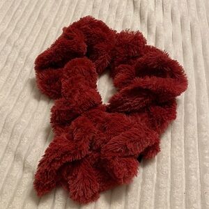 Luxurious Red Faux Fur Scarf